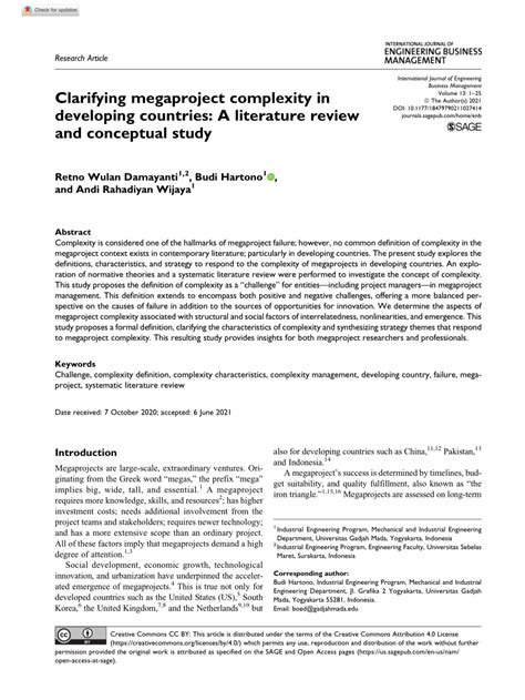 Clarifying megaproject complexity in developing countries: A literature.